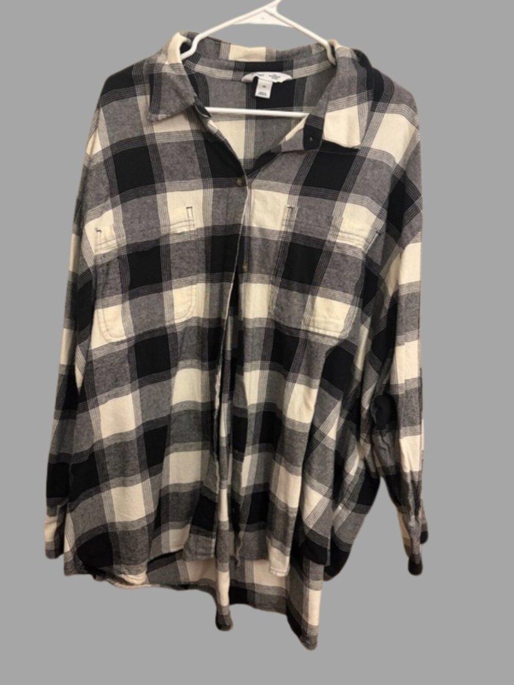 Oversized Button-Down Boyfriend Flannel Shirt - Old Navy - 3X